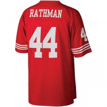 SF.49ers #44 Tom Rathman Mitchell & Ness Scarlet Retired Player Legacy Replica Jersey Stitched American Football Jerseys