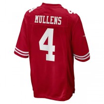 SF.49ers #4 Nick Mullens Scarlet Game Player Jersey Stitched American Football Jerseys