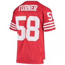 SF.49ers #58 Keena Turner Mitchell & Ness Scarlet 1982 Replica Legacy Throwback Player Jersey Stitched American Football Jerseys