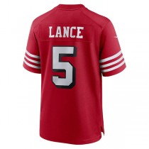 SF.49ers #5 Trey Lance Scarlet Alternate Game Jersey Stitched American Football Jerseys