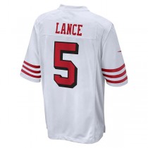 SF.49ers #5 Trey Lance White Alternate Game Jersey Stitched American Football Jerseys