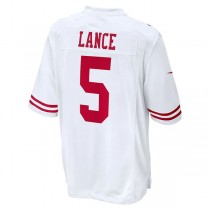 SF.49ers #5 Trey Lance White Game Jersey Stitched American Football Jerseys