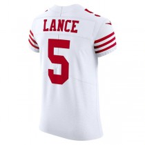SF.49ers #5 Trey Lance White Vapor Elite Jersey Stitched American Football Jerseys