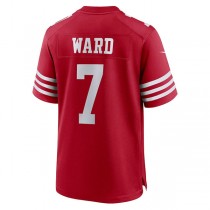 SF.49ers #7 Charvarius Ward Scarlet Game Player Jersey Stitched American Football Jerseys