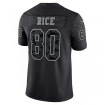 SF.49ers #80 Jerry Rice Black Retired Player RFLCTV Limited Jersey Stitched American Football Jersey