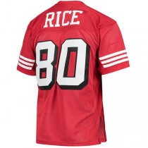 SF.49ers #80 Jerry Rice Mitchell & Ness Scarlet 1994 Authentic Retired Player Jersey Stitched American Football Jersey
