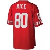 SF.49ers #80 Jerry Rice Mitchell & Ness Scarlet Big & Tall 1990 Retired Player Replica Jersey Stitched American Football Jersey