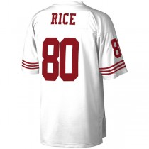 SF.49ers #80 Jerry Rice Mitchell & Ness White Legacy Replica Jersey Stitched American Football Jersey