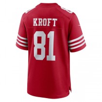 SF.49ers #81 Tyler Kroft Scarlet Game Player Jersey Stitched American Football Jerseys