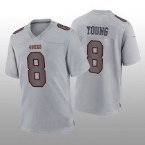 SF.49ers #8 Steve Young Gray Atmosphere Game Retired Player Jersey Stitched American Football Jersey