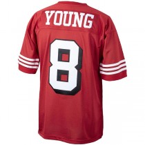 SF.49ers #8 Steve Young Mitchell & Ness Scarlet 1994 Authentic Throwback Retired Player Jersey Stitched American Football Jerseys