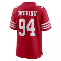 SF.49ers #94 Charles Omenihu Scarlet Game Player Jersey Stitched American Football Jerseys