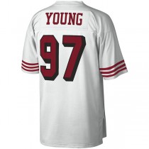 SF.49ers #97 Bryant Young Mitchell & Ness White 1994 Legacy Replica Jersey Stitched American Football Jerseys