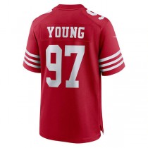 SF.49ers #97 Bryant Young Scarlet Retired Player Game Jersey Stitched American Football Jerseys