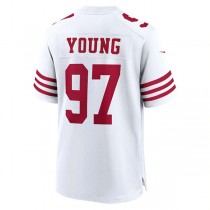 SF.49ers #97 Bryant Young White Retired Player Game Jersey Stitched American Football Jerseys