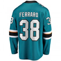 SJ.Sharks #38 Mario Ferraro Fanatics Branded Replica Player Jersey Teal Stitched American Hockey Jerseys