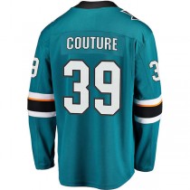 SJ.Sharks #39 Logan Couture Fanatics Branded 2021-22 Home Premier Breakaway Player Jersey Teal Stitched American Hockey Jerseys