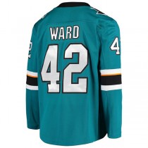 SJ.Sharks #42 Joel Ward Fanatics Branded Breakaway Home Player Jersey Teal Stitched American Hockey Jerseys