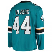 SJ.Sharks #44 Marc-Edouard Vlasic Fanatics Branded Breakaway Home Player Jersey Teal Stitched American Hockey Jerseys