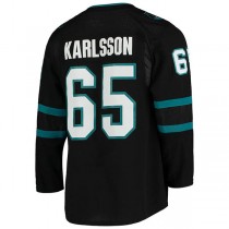 SJ.Sharks #65 Erik Karlsson Alternate Authentic Player Jersey Black Stitched American Hockey Jerseys