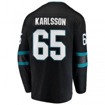 SJ.Sharks #65 Erik Karlsson Fanatics Branded Breakaway Alternate Player Jersey Black Stitched American Hockey Jerseys