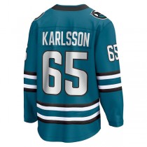 SJ.Sharks #65 Erik Karlsson Fanatics Branded Home Premier Breakaway Player Jersey Teal Stitched American Hockey Jerseys