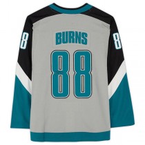 SJ.Sharks #88 Brent Burns Fanatics Authentic Autographed 2020-21 Reverse Retro Stitched American Hockey Jerseys