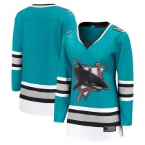 SJ.Sharks Fanatics Branded 30th Anniversary Premier Breakaway Team Jersey Teal Stitched American Hockey Jerseys
