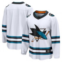 SJ.Sharks Fanatics Branded Away Premier Breakaway Jersey White Stitched American Hockey Jerseys