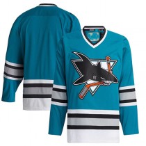 SJ.Sharks Team Classics Authentic Blank Jersey Teal Stitched American Hockey Jerseys