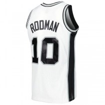 S.Antonio Spurs #10 Dennis Rodman Mitchell & Ness 1993-94 Hardwood Classics Swingman Jersey White Stitched American Basketball Jersey