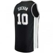S.Antonio Spurs #10 Jeremy Sochan Fanatics Branded 2022 Draft First Round Pick Fast Break Replica Jersey Icon Edition Black Stitched American Basketball Jersey
