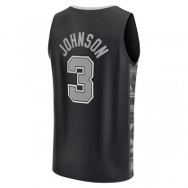 S.Antonio Spurs #3 Keldon Johnson Fanatics Branded 2022-23 Fast Break Replica Player Jersey Statement Edition Black Stitched American Basketball Jersey