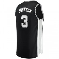 S.Antonio Spurs #3 Keldon Johnson Fanatics Branded Fast Break Replica Jersey Icon Edition Black Stitched American Basketball Jersey