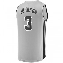 S.Antonio Spurs #3 Keldon Johnson Fanatics Branded Fast Break Replica Jersey Silver Statement Edition Stitched American Basketball Jersey