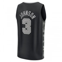 S.Antonio Spurs #3 Keldon Johnson Fanatics Branded Fast Break Replica Player Jersey Statement Edition Black Stitched American Basketball Jersey
