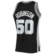 S.Antonio Spurs #50 David Robinson Mitchell & Ness 1996-97 Hardwood Classics 75th Anniversary Diamond Swingman Jersey Black Stitched American Basketball Jersey