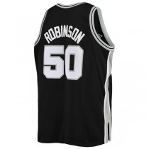 S.Antonio Spurs #50 David Robinson Mitchell & Ness Big & Tall Hardwood Classics Jersey Black Stitched American Basketball Jersey