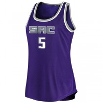 S.Kings #5 De'Aaron Fox Fanatics Branded Women's Fast Break Tank Jersey Icon Edition Purple Stitched American Basketball Jersey