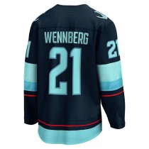 S.Kraken #21 Alex Wennberg Fanatics Branded Home Breakaway Player Jersey Blue Stitched American Hockey Jerseys