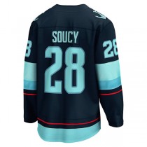 S.Kraken #28 Carson Soucy Fanatics Branded Home Breakaway Player Jersey Blue Stitched American Hockey Jerseys