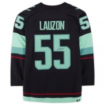 S.Kraken #55 Jeremy Lauzon Fanatics Authentic Autographed with Inaugural Season Jersey Patch Blue Stitched American Hockey Jerseys