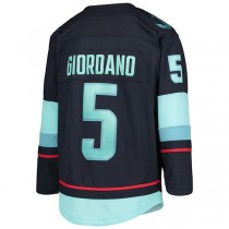 S.Kraken #5 Mark Giordano Home Premier Player Jersey Blue Stitched American Hockey Jerseys