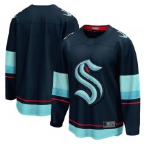 S.Kraken Fanatics Branded Home Breakaway Jersey Blue Stitched American Hockey Jerseys