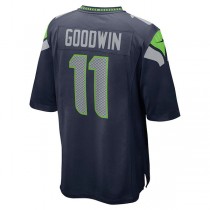 S.Seahawks #11 Marquise Goodwin College Navy Home Game Player Jersey Stitched American Football Jerseys
