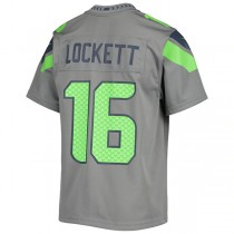 S.Seahawks #16 Tyler Lockett Gray Inverted Team Game Jersey Stitched American Football Jerseys