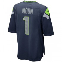 S.Seahawks #1 Warren Moon College Navy Game Retired Player Jersey Stitched American Football Jerseys