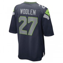 S.Seahawks #27 Tariq Woolen College Navy Game Player Jersey Stitched American Football Jerseys