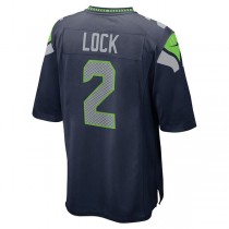 S.Seahawks #2 Drew Lock College Navy Game Jersey Stitched American Football Jerseys