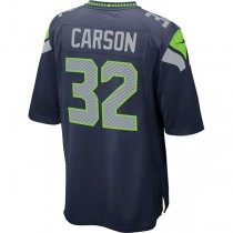 S.Seahawks #32 Chris Carson Navy Game Player Jersey Stitched American Football Jerseys